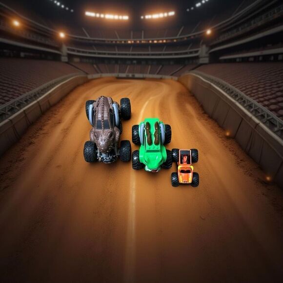 3 Monster Trucks Pop Sugar Dino Gator Monster Tori Loco Trucks - Picture 1 of 11